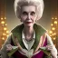 Placeholder: extrem tim burton style of old evil lady stepmother, sharp focus