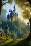 Placeholder: vinderella castle stand on a hill, forest, night, 8k resolution, high-quality, fine-detail, intricate, fantasy art, detailed matte, volumetric lighting, illustration, 3D