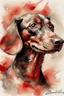 Placeholder: Watercolour Portrait of a happy dachshund in the style of Yoji Shinkawa, Guy Denning, Florian Nicolle, Willem Haenraets