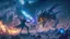 Placeholder: post apocalyptic space sorcerer fight againts a black dragon, destroyed city, night starry sky, epic cinematic fight scene, 8k resolution, photorealistic, ultra detailed, macro photography