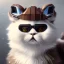 Placeholder: Cyberpunk Portrait of cyborg Persian cat child with brown hair and with cute face, north pole snowy vibe , perfect composition, hyperrealistic, super detailed, 8k, high quality, trending art, trending on artstation, sharp focus, studio photo, intricate details, highly detailed, by greg rutkowski