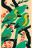 Placeholder:  a group of parrots that are on top of each other, a poster by Nōami, ukiyo-e, anime aesthetic, minimalist.