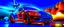 Placeholder: a military fighter jet station wagon hybrid designed by volkswagen only one vehicle per image painted metallic orange traveling at a high rate of speed, jet intake off of front center of vehicle and jet exhaust out the rear with bright blue flame