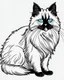 Placeholder: Birman Cat Breed clean sharp 64 K clipart line art