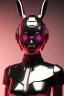 Placeholder: MCU Portrait, Front image, cyberpunk Asian woman rabbit mask, black pink color, latex dress, highly detailed, concept art, smooth, unreal engine 5, god rays, ray tracing, RTX, lumen lighting, ultra detail, volumetric lighting, 3d, finely drawn, high definition, high resolution.