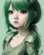 Placeholder: Detailed anime child girl, green hair, black and green dragon scale armour, intricate details, full body portrait, keep head in frame, slight smile, black Japanese motif, concept art, highly detailed, digital painting, concept art, sharp focus, illustration, art by Yoji Shinkawa, WLOP and greg rutkowski and alphonse mucha and artgerm and yanjun Chen and Junji ito and Makoto Shinkai, HDR, octane render