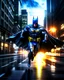 Placeholder: Batman running hyper-detailed retro art full body city background 8k