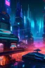 Placeholder: Киберпанк-город с голограммами / Cyberpunk City with Holograms