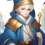 Placeholder: Fantasy World, A boy only wearing a closed wizards robe, and wearing a wizards hat. White Hair. Golden Eyes.