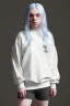 Placeholder: Billie Eilish, underpants, white socks, pale skin, high detail, realistic, 8k, not to be distinguished from a photo