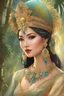 Placeholder: A sabah borneo kadazan gorgeous lady in ethnic costume in Gossamer shimmer, fairy tale feeling, sunlit glimmer. liquid iridescence, beautiful day. Breath of life, beauty, charm, and clear, Darling heart, lovely dear. Gentle breeze, art nouveau, Serenity sweet, ebb and flow. Mask of gloom, magical showing, Prismatic sparkle, ever glowing. A blend of media, reality, and art, Detailed, intricate,