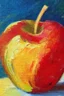 Placeholder: Abstract impasto oil painting of an apple,centred