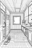 Placeholder: Outline art, simple House interior design, toilet, cartoon style, thick lines, low details, --ar 9:11