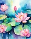 Placeholder: diwali lamps and Pink lotus flower, colorful, watercolor, watercolor,with a splash of mixed colors on a white background, sharp details, , Anna Razumovskaya style, atmospheric light, realistic colors