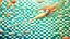 Placeholder: A surreal underwater scene with a mermaid-like figure swimming amidst a checkered pattern background, with a fish and other aquatic, painting by René Magritte and Georgia o'Keeffe, soft pastel colors, #pixelart resolution, watercolor granular detail, hypermaximalist, 8K