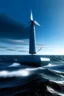 Placeholder: Three-bladed offshore wind turbine in the style of the matrix