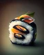 Placeholder: una estampa de un sushi feliz