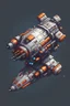 Placeholder: a spaceship for a top down view, 2D, asset shooter, video game , pixel art