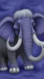 Placeholder: A grayish purple ice elemental woolly mammoth designed in Scandinavian folk art painted by the Limbourg brothers