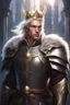 Placeholder: Male Tan Human, White Hair, Handsome Face, Wearing A Magical Crown, Holy Greatsword on to his Back