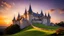 Placeholder: 8001, delightful, sensitive, confident, undulating sinusoidal castle with hyperbolic roofs, delicate, sunset, architecture, award-winning photograph, beautiful composition, filled with beautiful detail, delicate colour, chiaroscuro