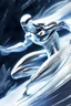 Placeholder: 10k Hyper realistic detailed The Silver Surfer (Marvel) using his powers in space