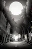 Placeholder: light hole in the dark, environment, greyscale