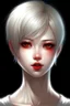 Placeholder: فتاة عينيها حمراوان و شعرها قصير وبشرتها بيضاء و جميلة