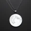 Placeholder: necklace with a simple, elegant design featuring a single, shimmering polyester in moon pendant