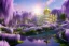 Placeholder: a magical crystal flower wisteria pink gold house palace in the woods, blue lake,sun,white swanns,pink vertical, blue lake,sharp, vines, candlelit, endor, ornate, elegant, highly detailed, artstation, concept art, smooth, sharp focus, illustration, 8k, splash art, wallpaper, key visual