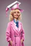 Placeholder: Een dom blondje die haar dokterdiploma heeft gekregen dankzij CHATGPT. Straalt domheid uit. Haar graduation outfit is volledig roze. Karikaturaal, carnavalesk, er zijn dokterattributen, denk legally blind en greys anantomy Dokter moet duidelijk zijn. Ze is lelijk, veel koninklijker, grootser, giganttisch, echt carnaval. Hoed is echt groot en karikaturaal, moet wel nog steeds graduation hoed zijn. De vest is dicht, tinten blauw, graduation sjaal, velvet en glinster out, toga