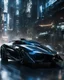 Placeholder: 📷 Batman driving futuristic vehicle that is even more intricate and visually striking than the one in the provided image. The vehicle should have advanced design elements such as sleek aerodynamics, neon lighting accents, and high-tech weaponry. It should be set against a dynamic urban backdrop that suggests a story of a high-stakes mission in progress.