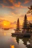 Placeholder: Tanah lot Bali at golden hour in sunset