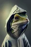 Placeholder: lizard with hoodie, with a very photo realistic output