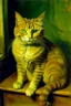 Placeholder: Portrait of a cat by Van Gogh