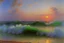 Placeholder: Amazing sunset, sea waves, sand, max liebermann and claude monet painting