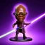 Placeholder: Hairless Samuel jackson purpleGlow jedi bobblehead with boots mace windu