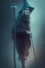 Placeholder: portrait of witch on crutches, trending art, 8k, depth of field, volumetric fog