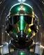 Placeholder: star wars bald male corellian pilot wearing black and bright gasoline green First Order special forces TIE pilot commando armored flightsuit and helmet with gold trim inside the jedi temple, centered head and shoulders portrait, hyperdetailed, dynamic lighting, hyperdetailed background, 8k resolution, volumetric lighting, light skin, fully symmetric details