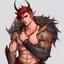 Placeholder: A Young Adult Male. A unique blend of Wood Elf and Red Tiefling features. His handsome face contrasts with the Yakuza dragon tattoos that completly cover his back, arms, and legs. He is wearing a torn coat, he also has earings. A physique that is strong and well-built, resembling a Fighter. Defined and Realistic