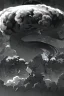 Placeholder: Hiroshima bomb, greyscale, manga style