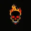 Placeholder: minimalistic skull with flame logo