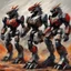 Placeholder: S.O.S. Dinobots, in semi impasto art style