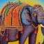 Placeholder: african gods riding an indian elephant painting