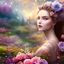 Placeholder: bright fairy, beautiful portrait, flowery landscape