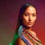 Placeholder: subtle delicate indigenous woman in a galactic ambiance