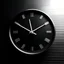 Placeholder: make a modern clock the color black and say hi