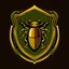 Placeholder: Create an elegant shield logo with a ugly cockroach in the middle, clenching a gold coin. The shield may have green accents.