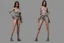 Placeholder: Female stylized character sheet for 3d modeling normal anatomy correct proportion Full front view side view and back anatomy .art station 8k fair skin