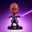 Placeholder: Plastic mace windu samuel purpleGlow jedi bobblehead with boots,